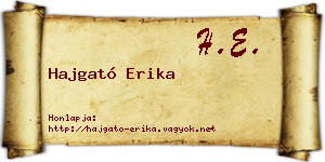 Hajgató Erika névjegykártya